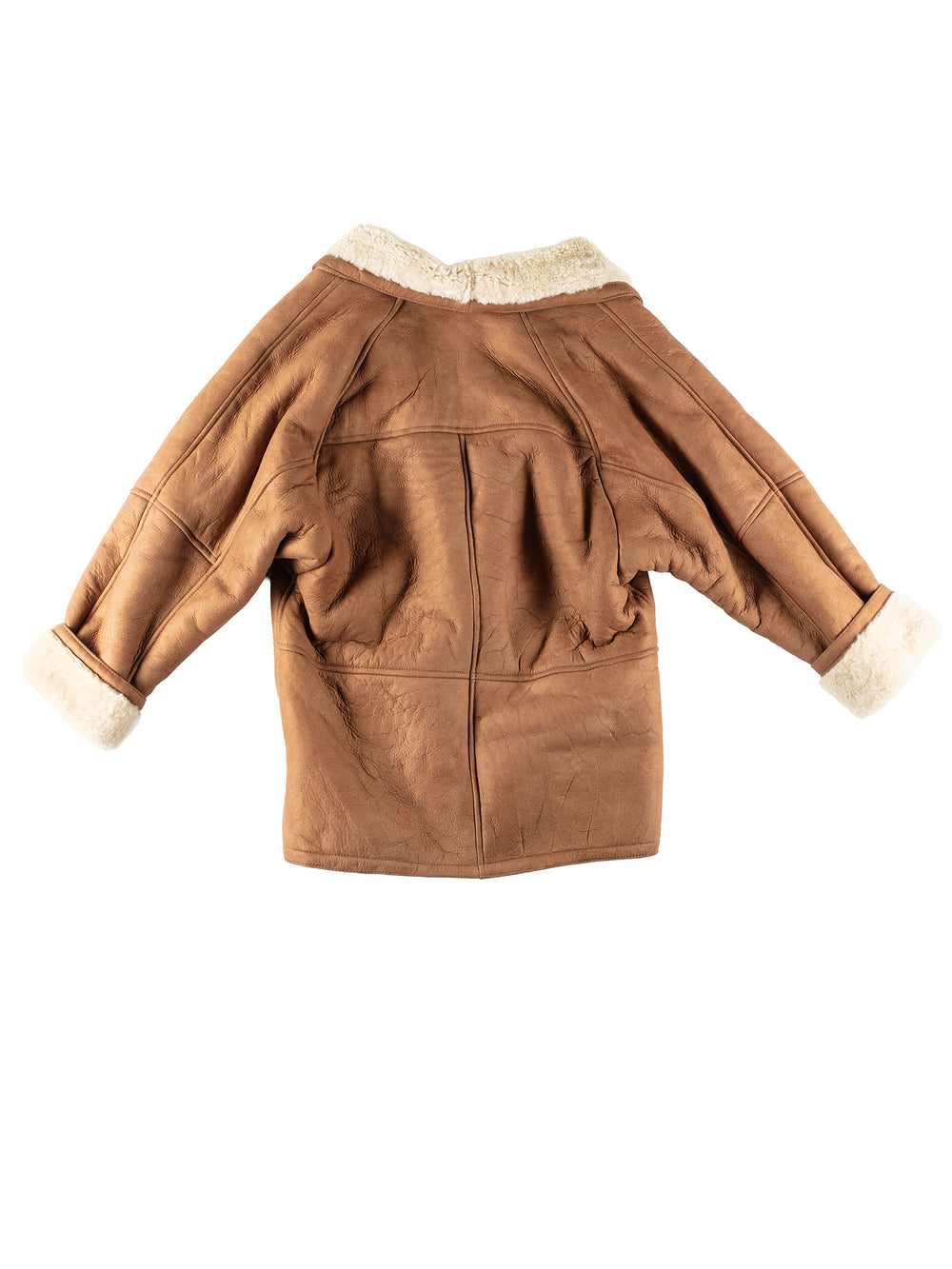 Vintage 80's Women Sheepskin Coat in Brown