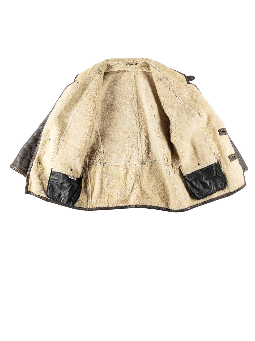 Vintage 80's Men Sheepskin Coat in BrownVN563