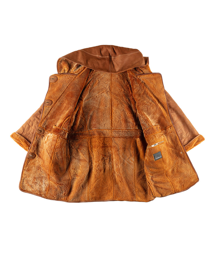 Vintage 80's Women Sheepskin Coat in BrownMN622