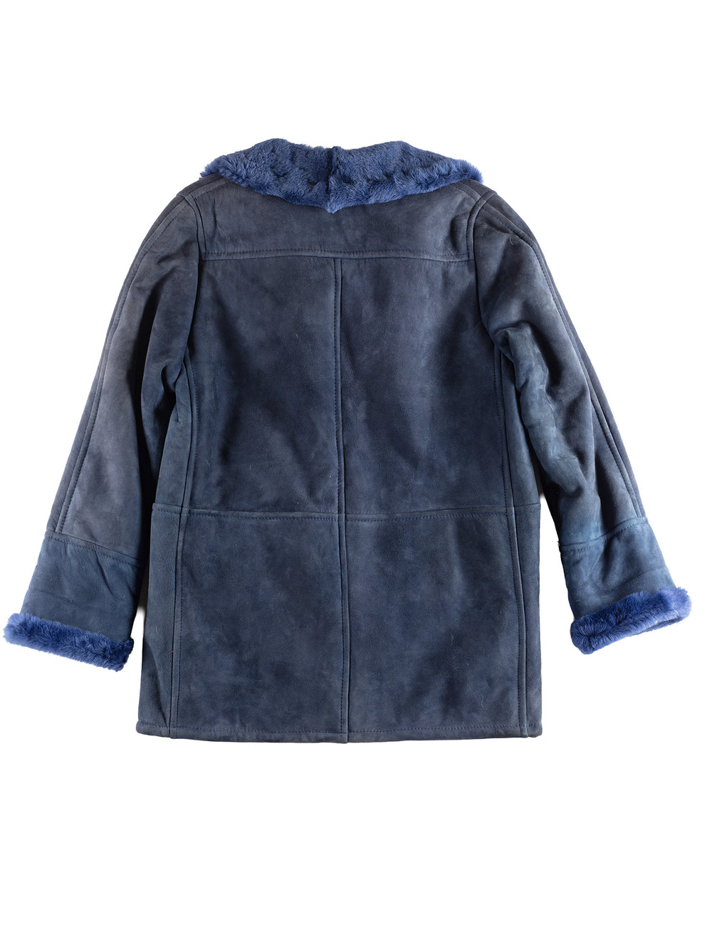 Vintage 90's Women Sheepskin Coat in Blue