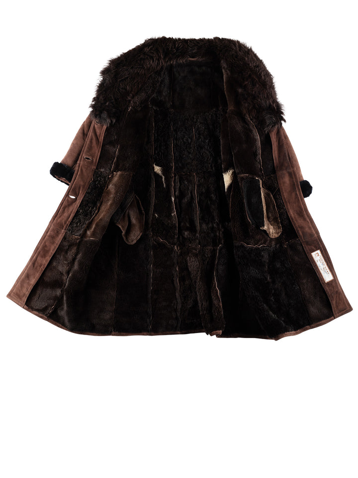 Vintage 70's Women Sheepskin Coat in BrownMN499