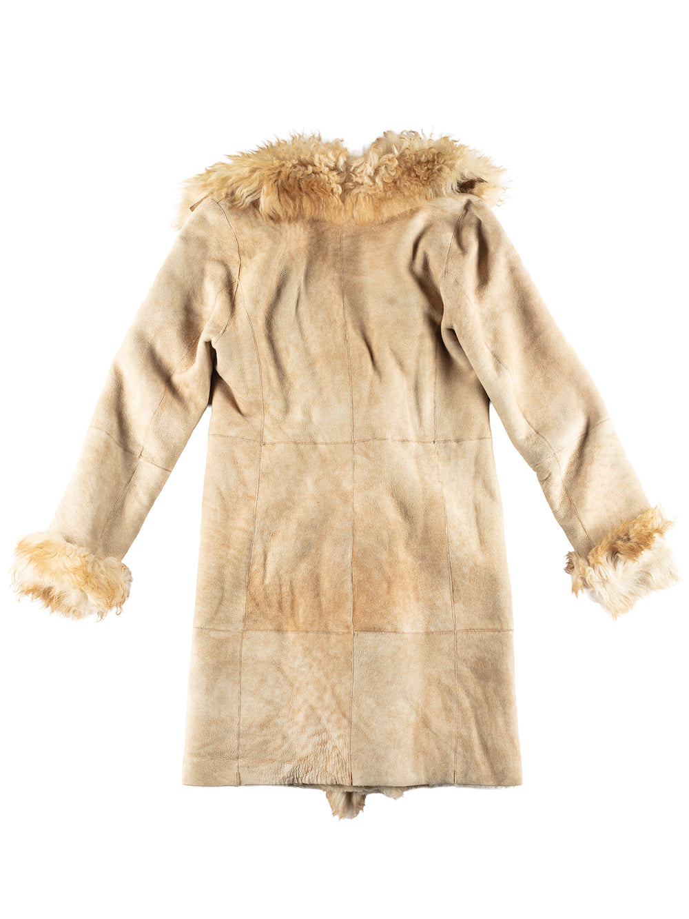 Vintage 90's Women Sheepskin Coat in Beige