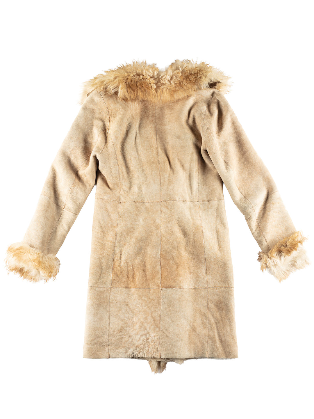 Vintage 90's Women Sheepskin Coat in Beige