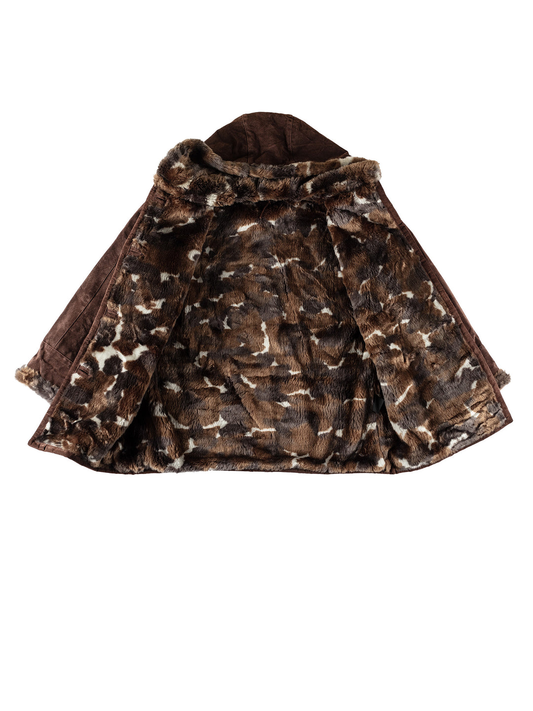 Vintage 90's Women Faux Sheepskin Coat in BrownMN590