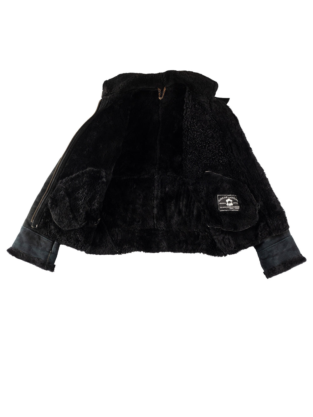 Vintage 80's Women Sheepskin Jacket in BlackMN475