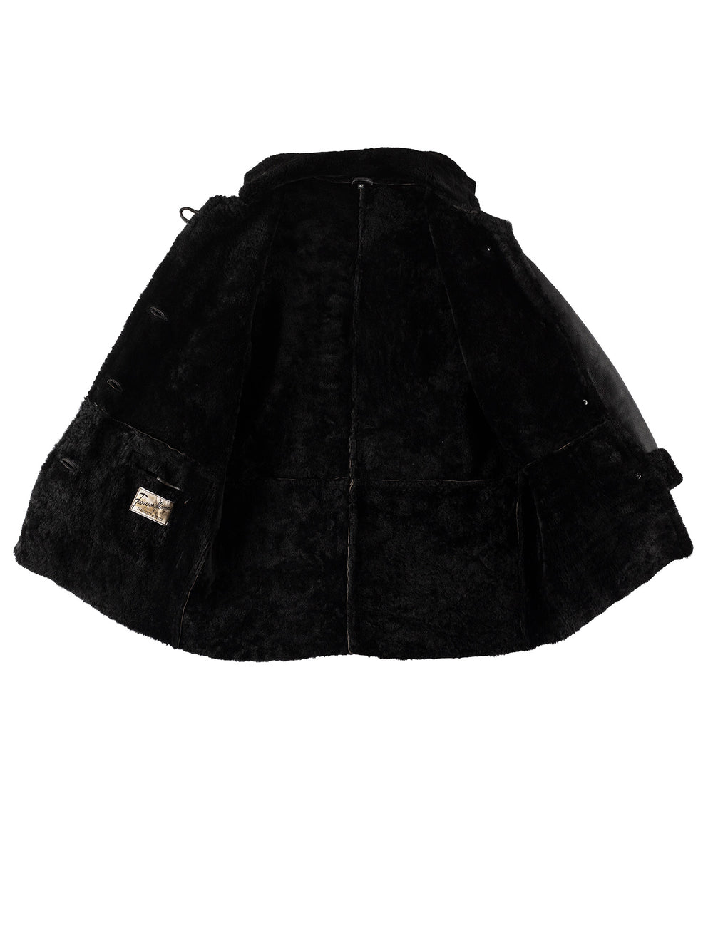Vintage 80's Women Sheepskin Coat in BlackMN716