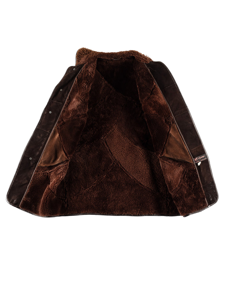 Vintage 70's Men Sheepskin Coat in BrownVN617