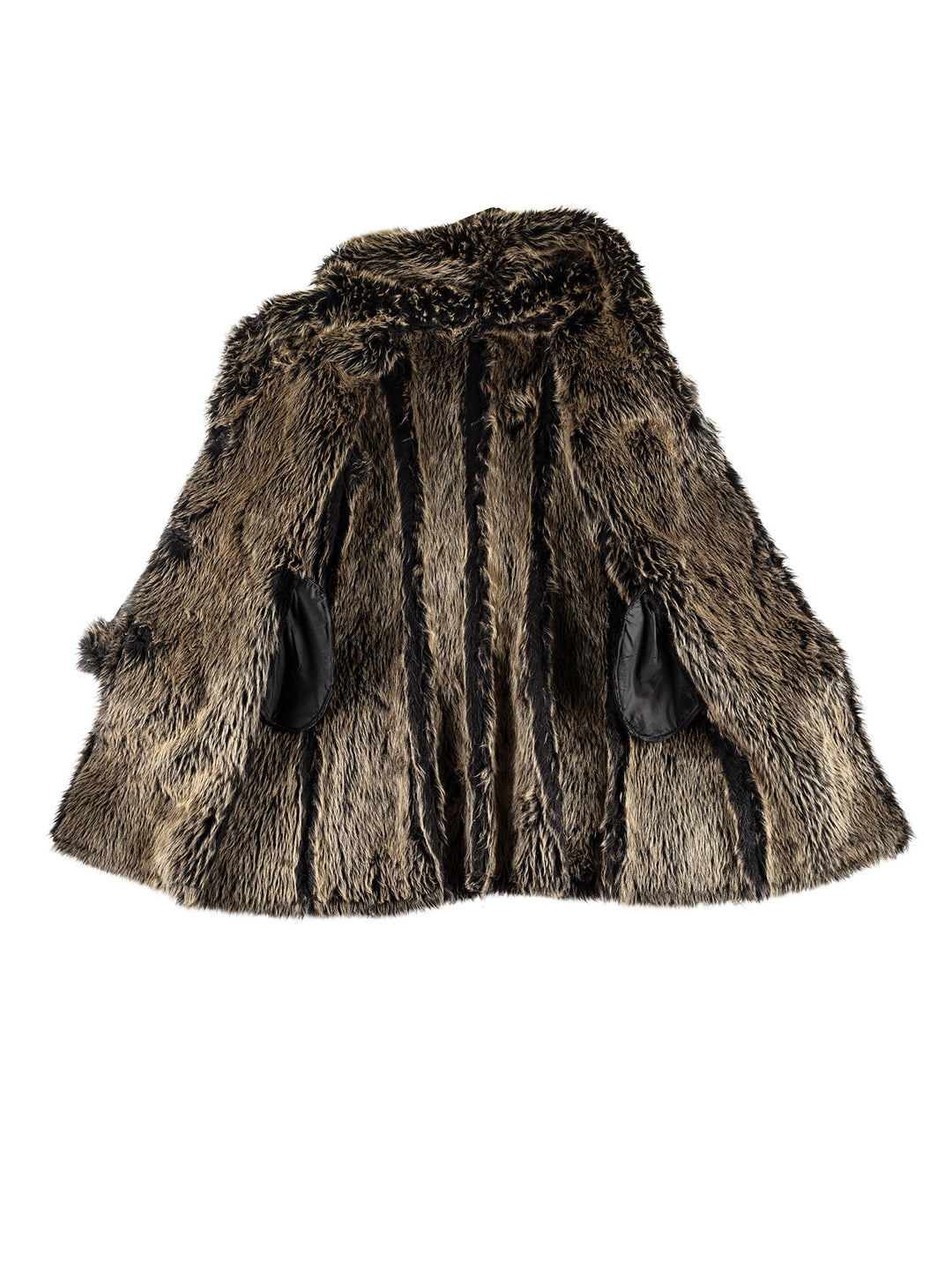Vintage 70's Women Faux Sheepskin Coat in BlackMN408