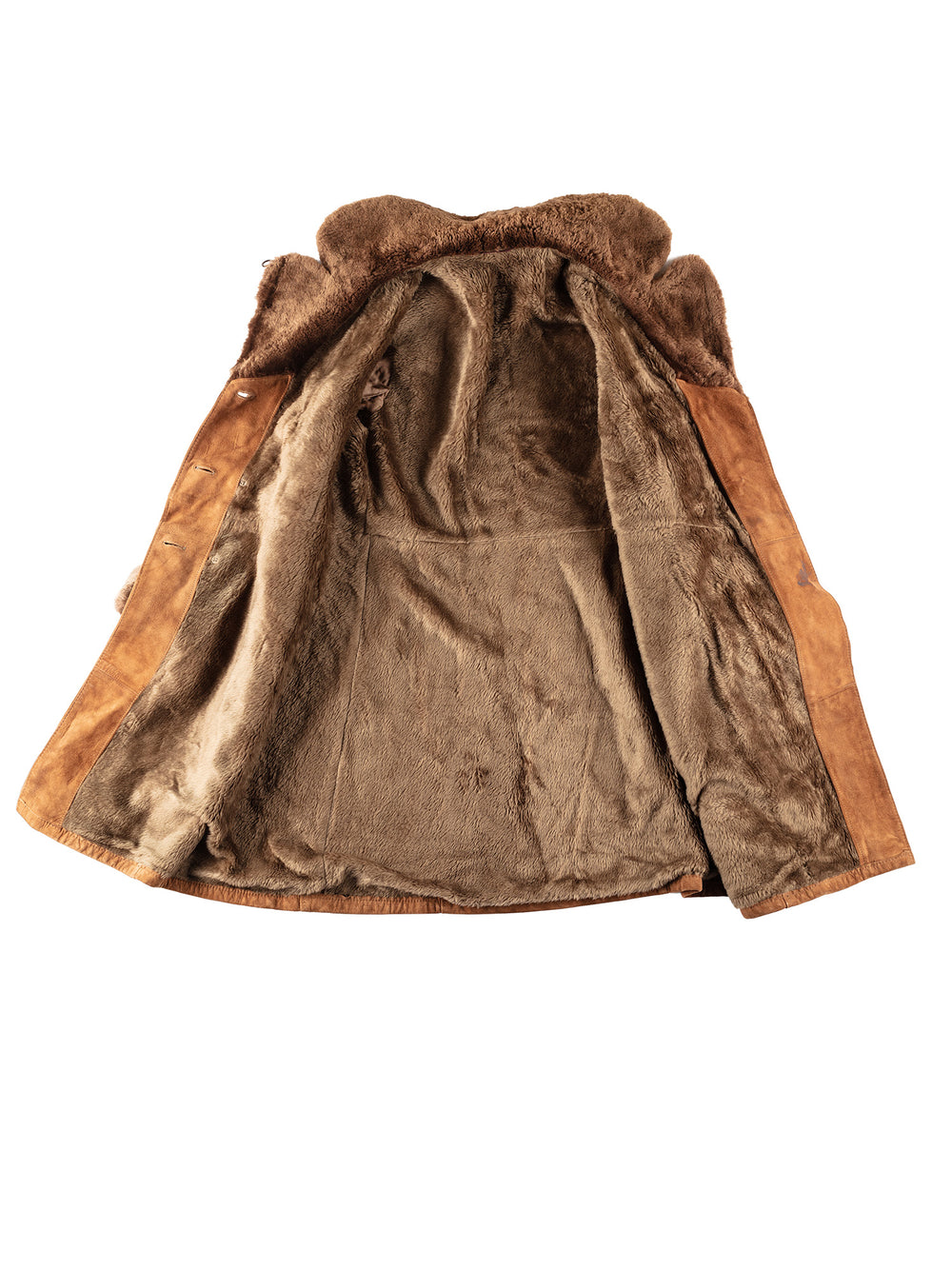 Vintage 70's Women Faux Sheepskin Coat in BrownMN272