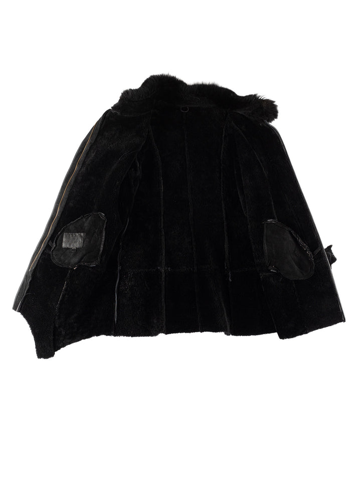 Vintage 70's Women Sheepskin Coat in BlackMN757