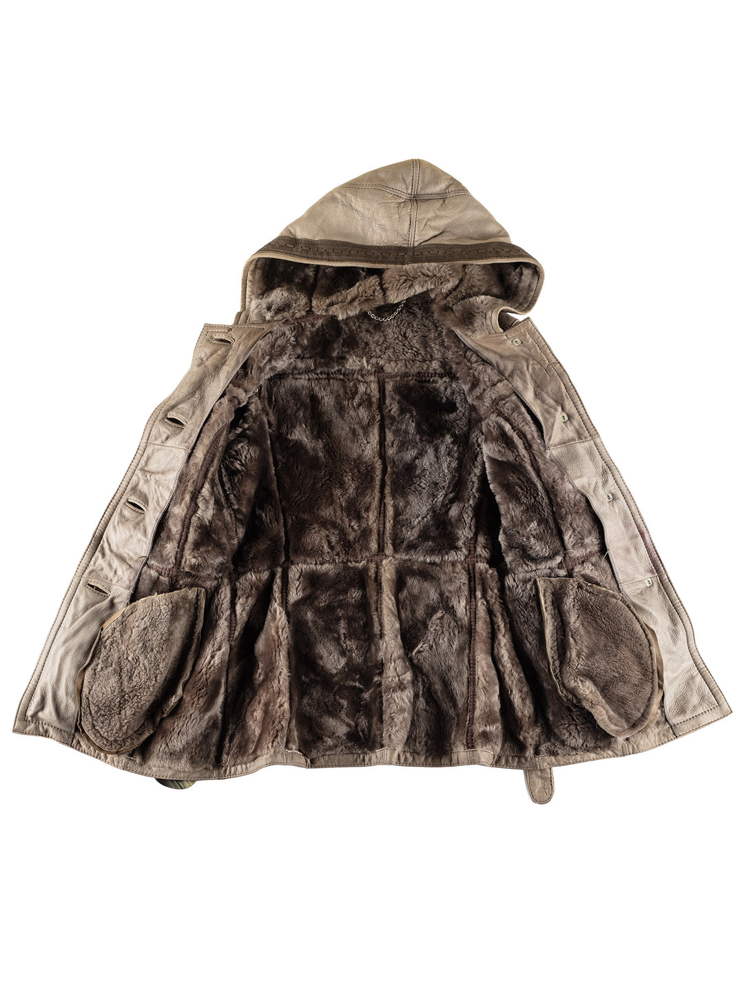 Vintage 70's Women Sheepskin Coat in GrayMN482