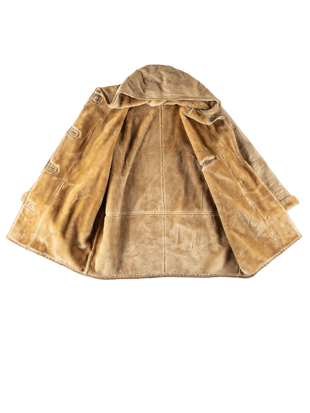 Vintage 80's Women Faux Sheepskin Coat in BeigeMN719