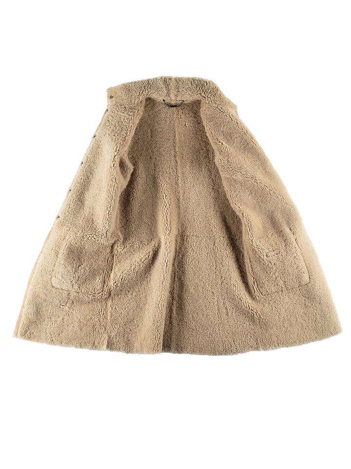 Vintage 70's Women Sheepskin Coat in BeigeMN461