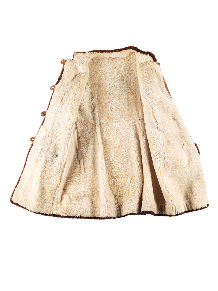 Vintage 70's Women Sheepskin Coat in BrownMN761