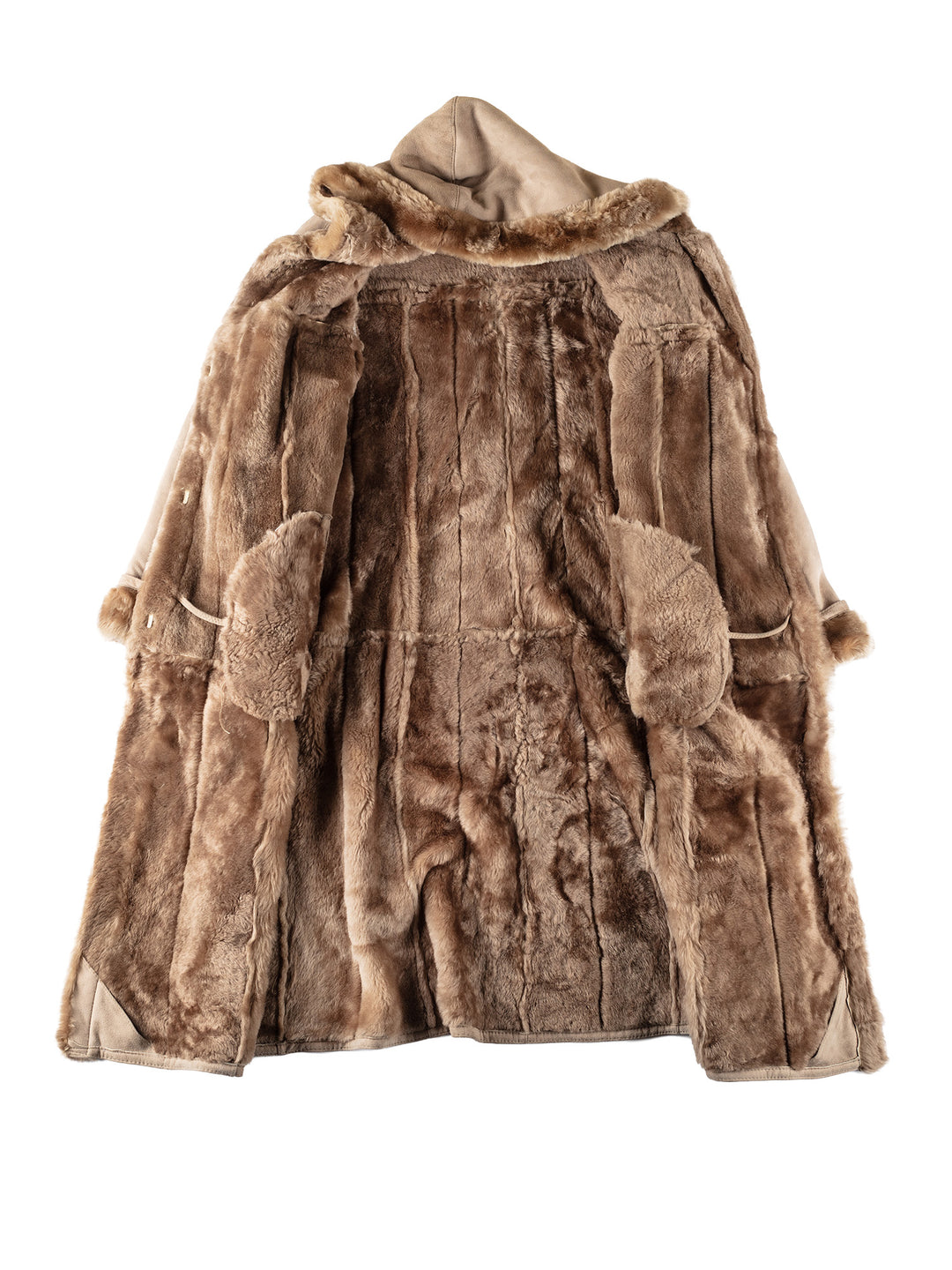 Vintage 80's Women Sheepskin Coat in BeigeMN545
