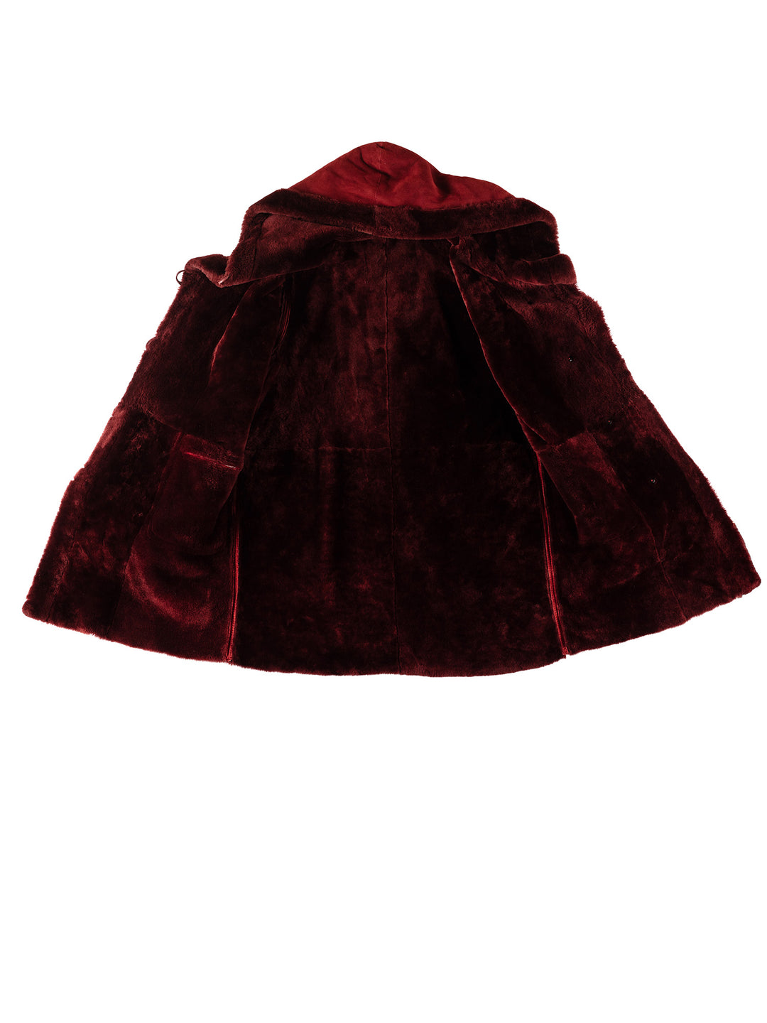 Vintage 80's Women Sheepskin Coat in RedMN713