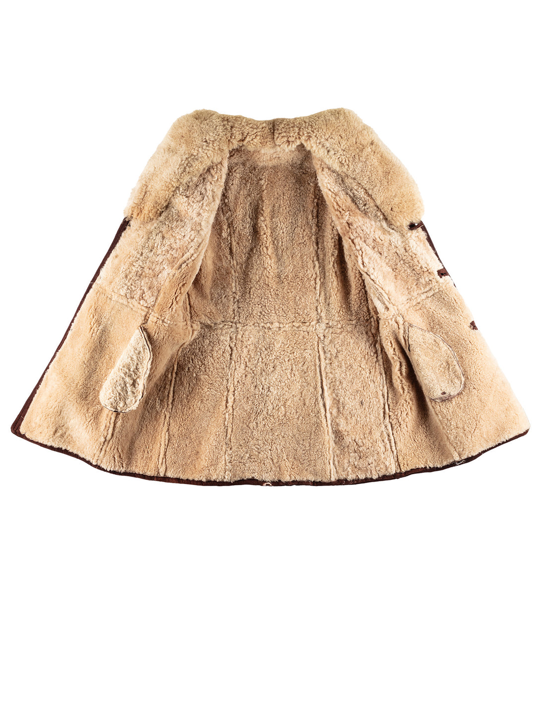 Vintage 70's Men Sheepskin Coat in BrownVN450
