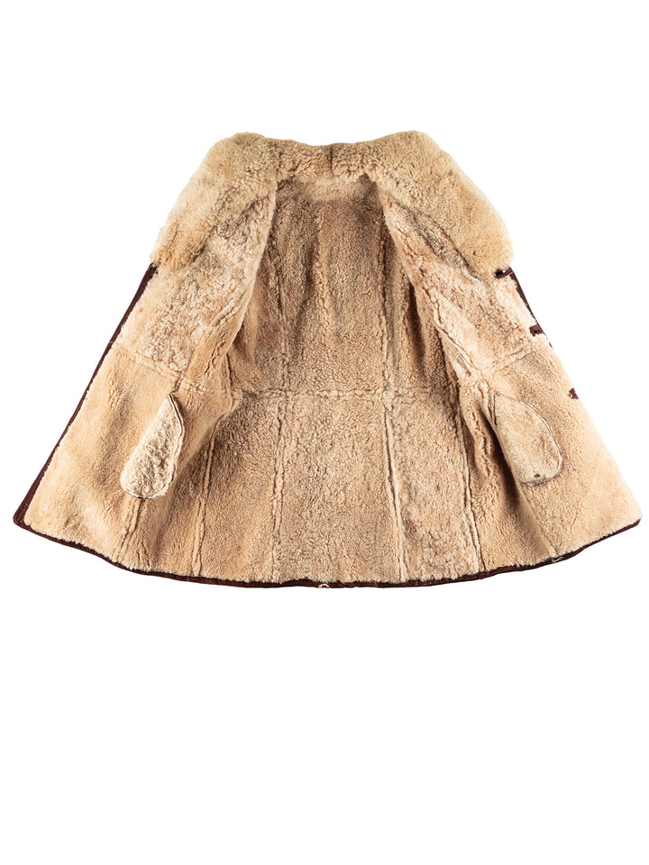 Vintage 70's Men Sheepskin Coat in BrownVN450