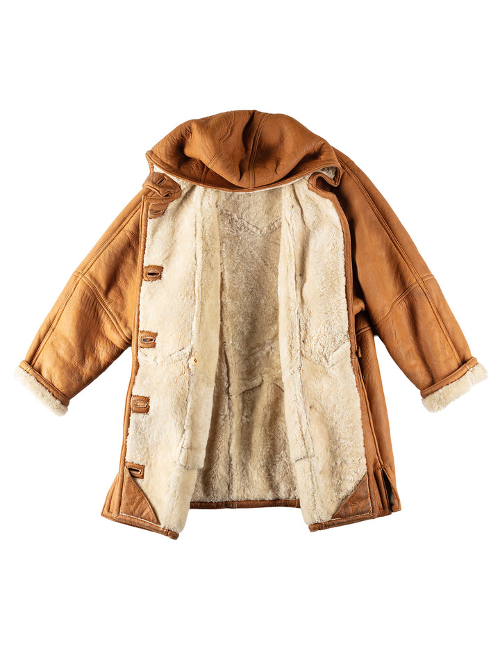 Vintage 80's Women Sheepskin Coat in BrownMN570