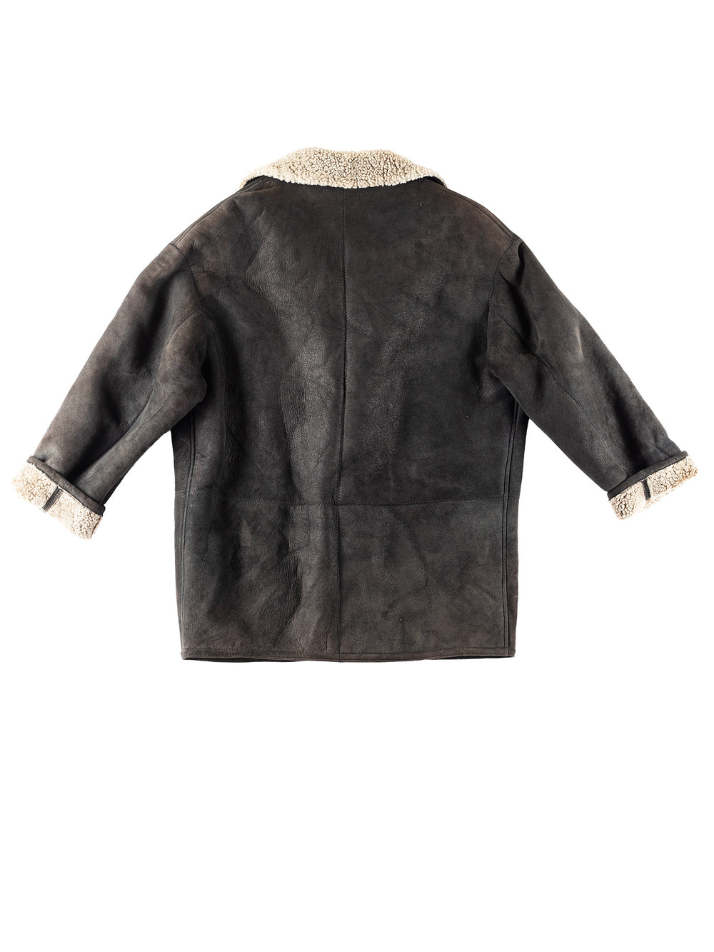 Vintage 80's Women Sheepskin Coat in Black