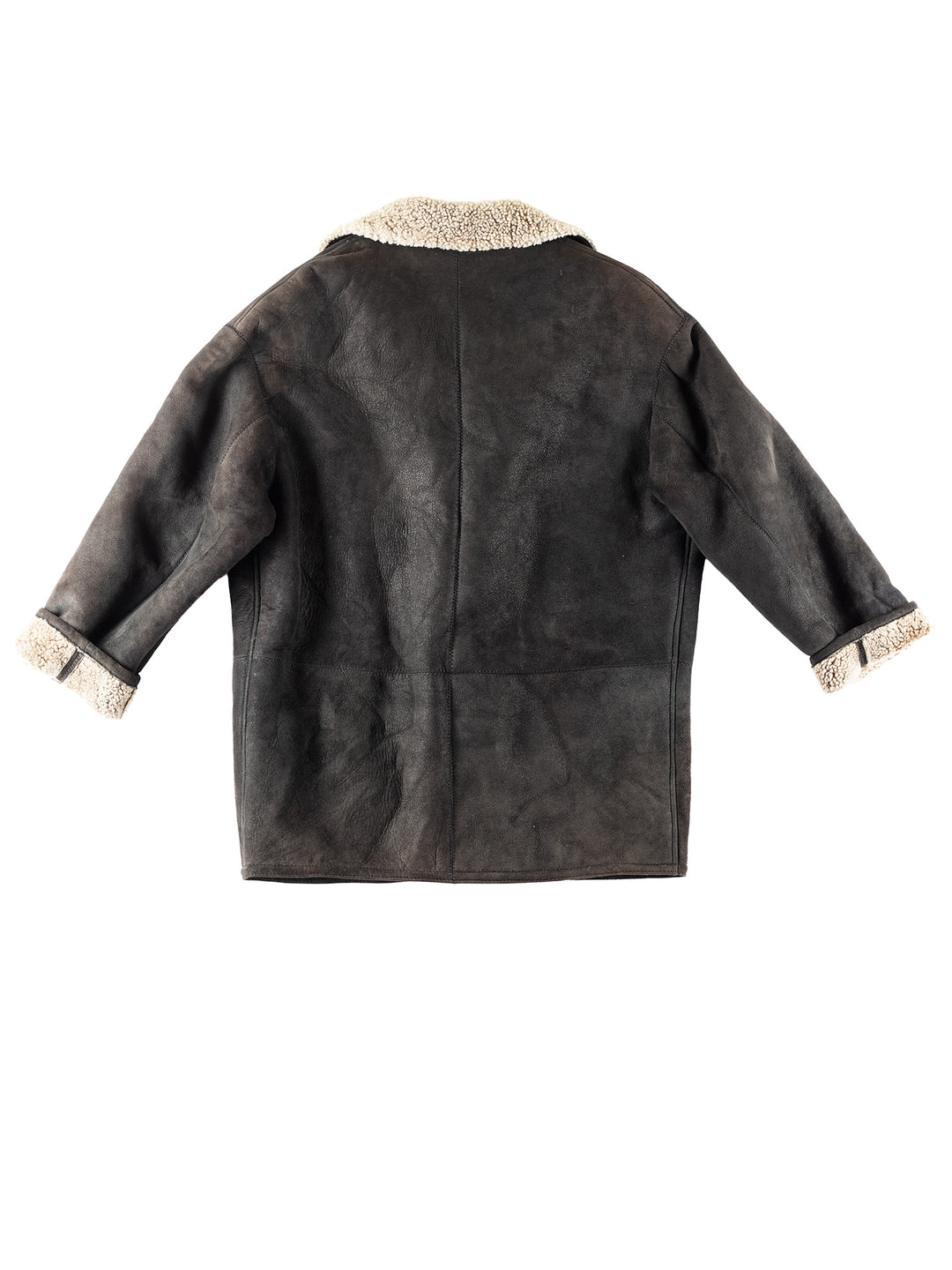 Vintage 80's Women Sheepskin Coat in Black