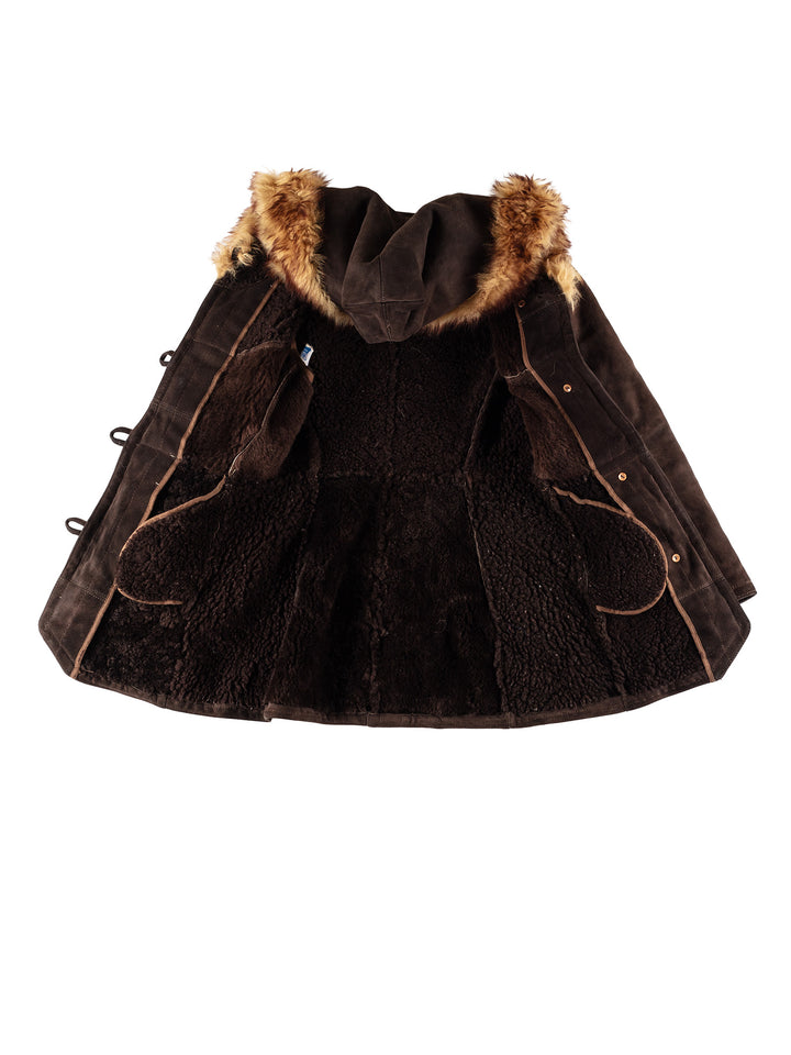 Vintage 70's Women Sheepskin Coat in BrownMN496