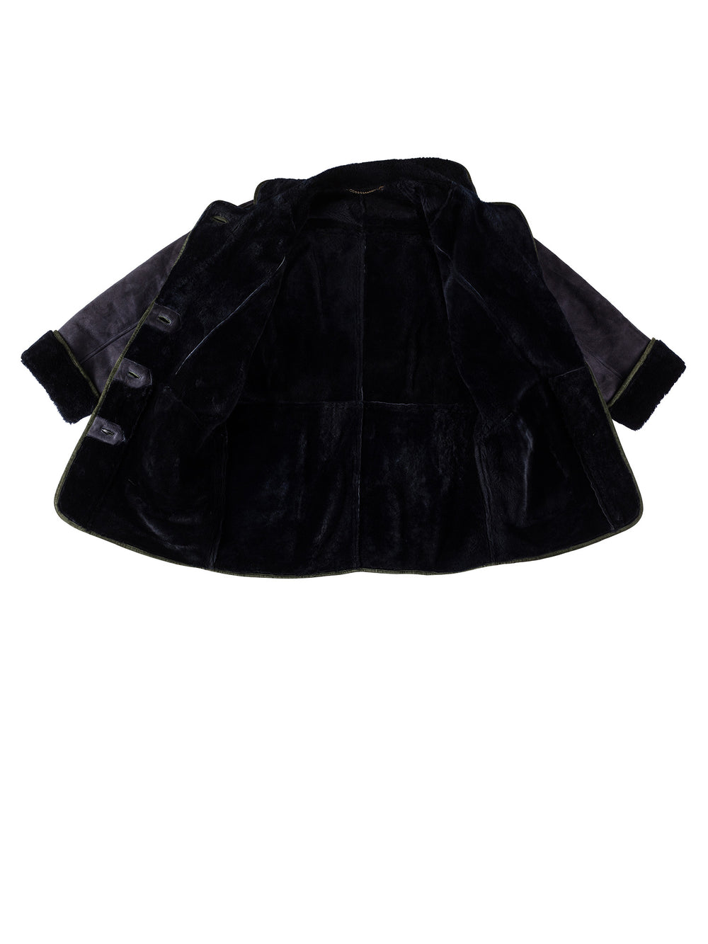 Vintage 80's Women Sheepskin Coat in BlueMN591