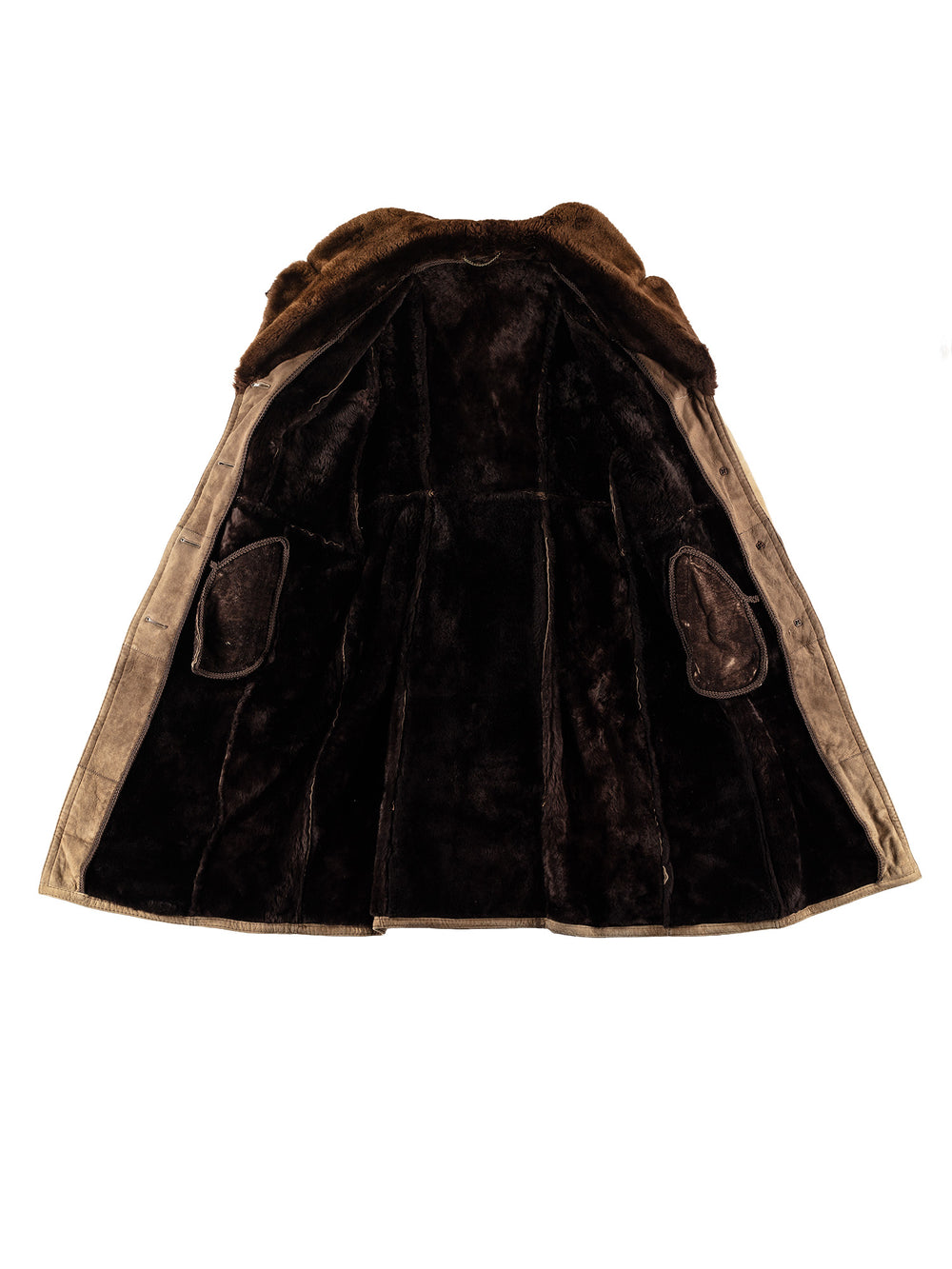Vintage 70's Women Sheepskin Coat in BeigeMN745