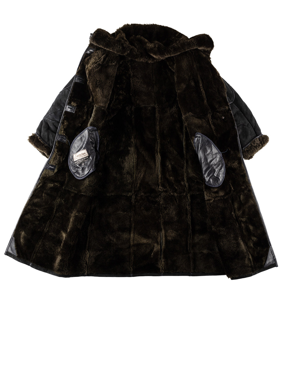 Vintage 80's Women Sheepskin Coat in BlackMN551
