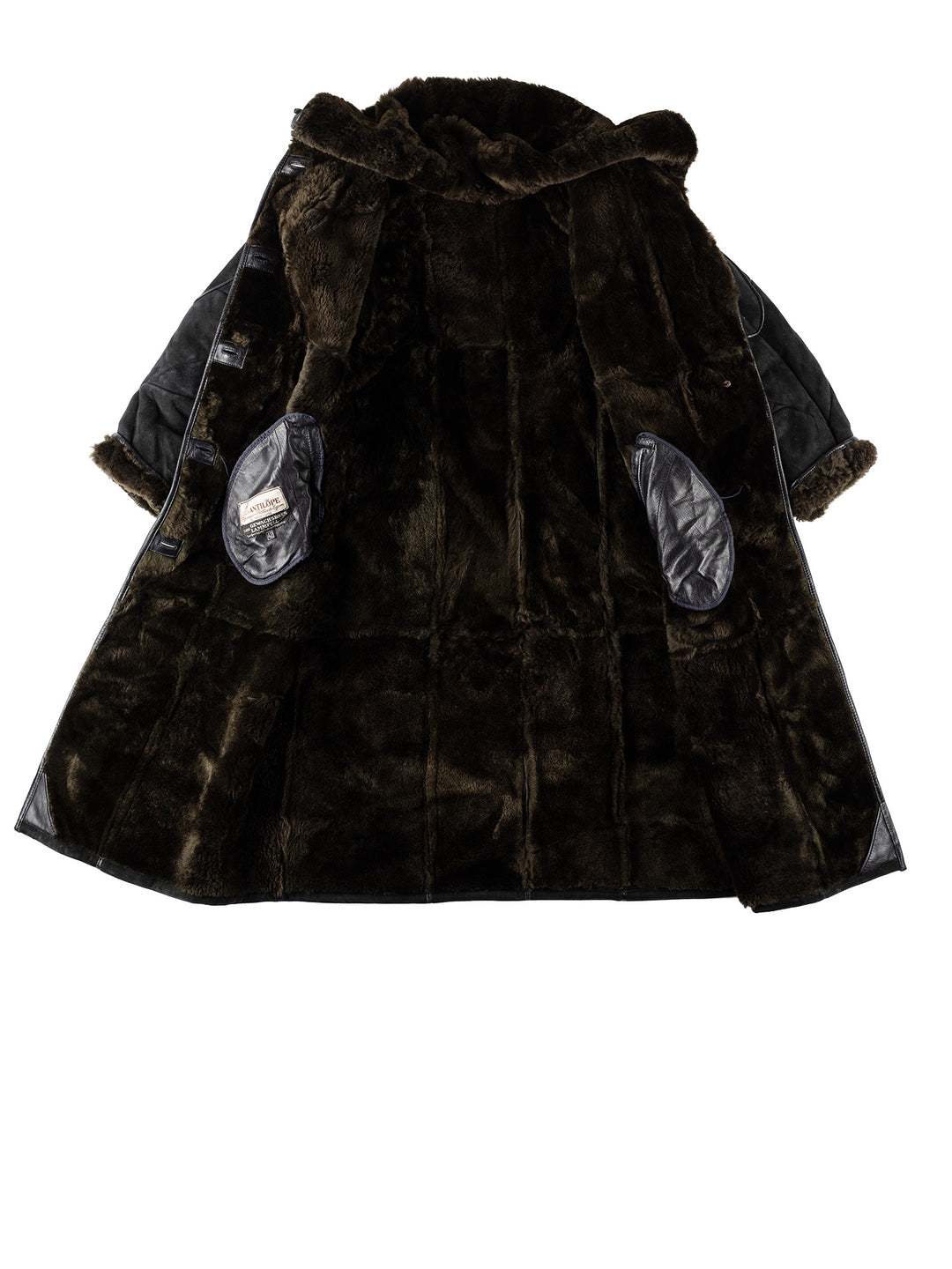 Vintage 80's Women Sheepskin Coat in BlackMN551