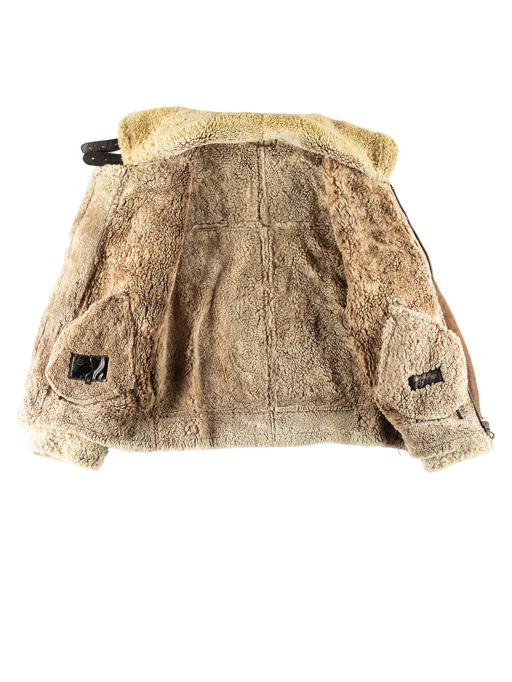 Vintage 80's Men Sheepskin Jacket in BrownVN782