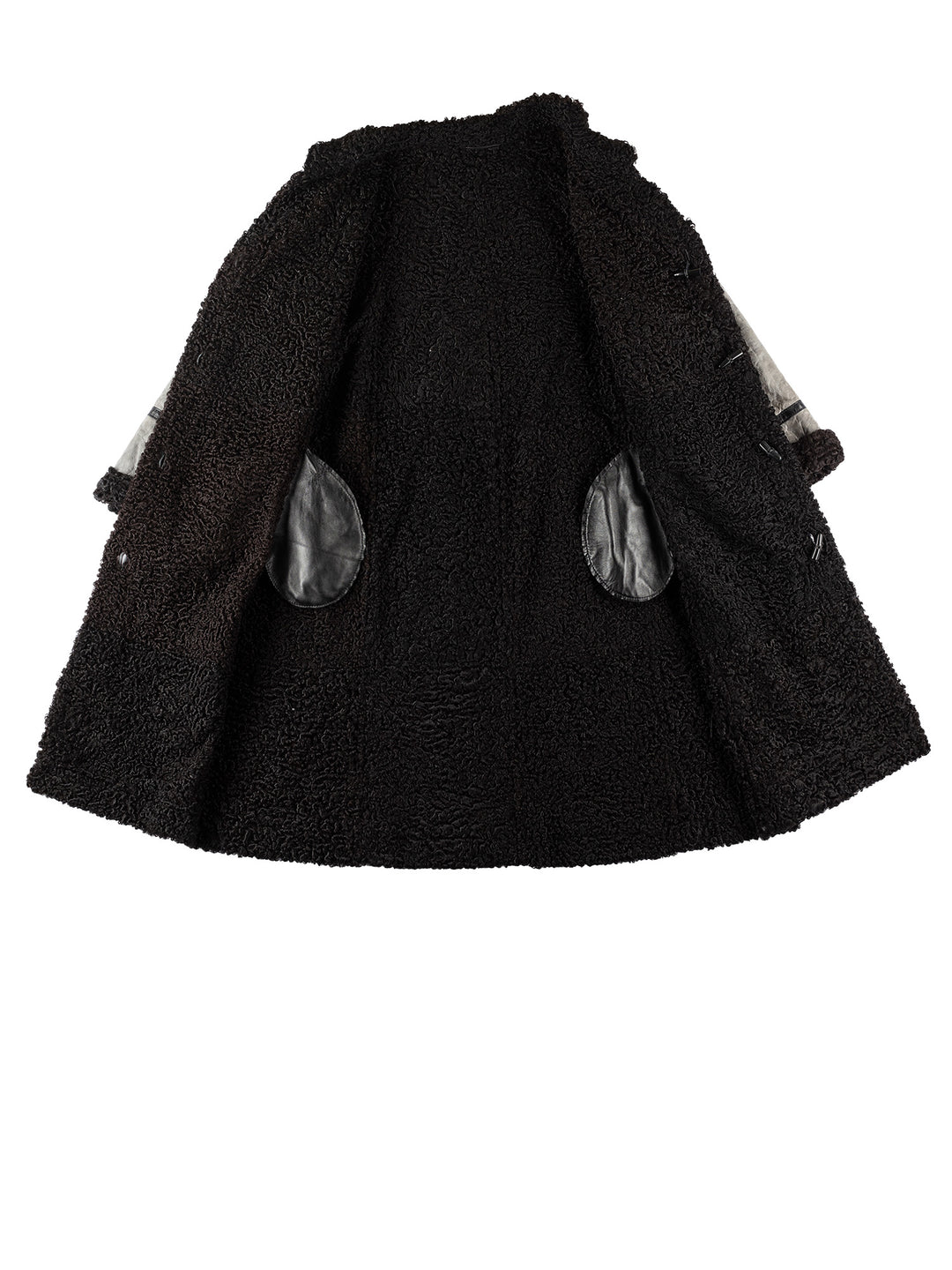 Vintage 70's Women Sheepskin Coat in GrayMN634