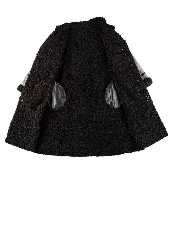 Vintage 70's Women Sheepskin Coat in GrayMN634