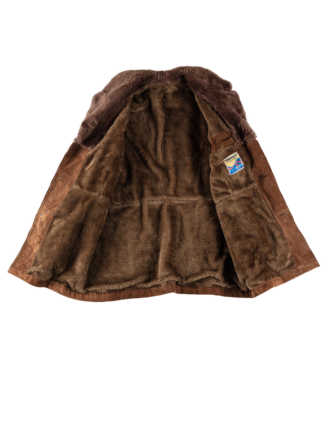 Vintage 80's Men Faux Sheepskin Coat in BrownVN535