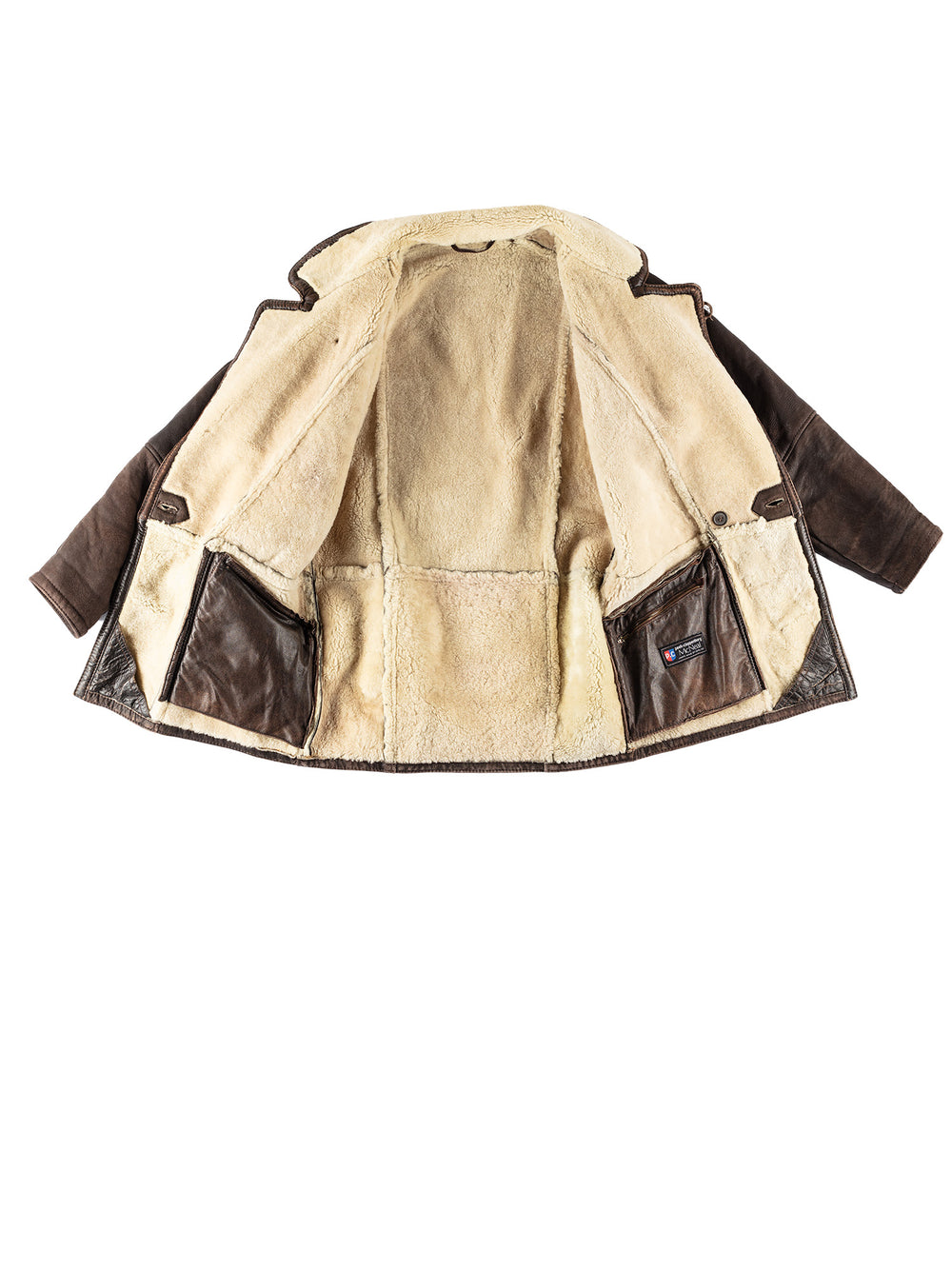 Vintage 80's Men Sheepskin Coat in BrownVN651