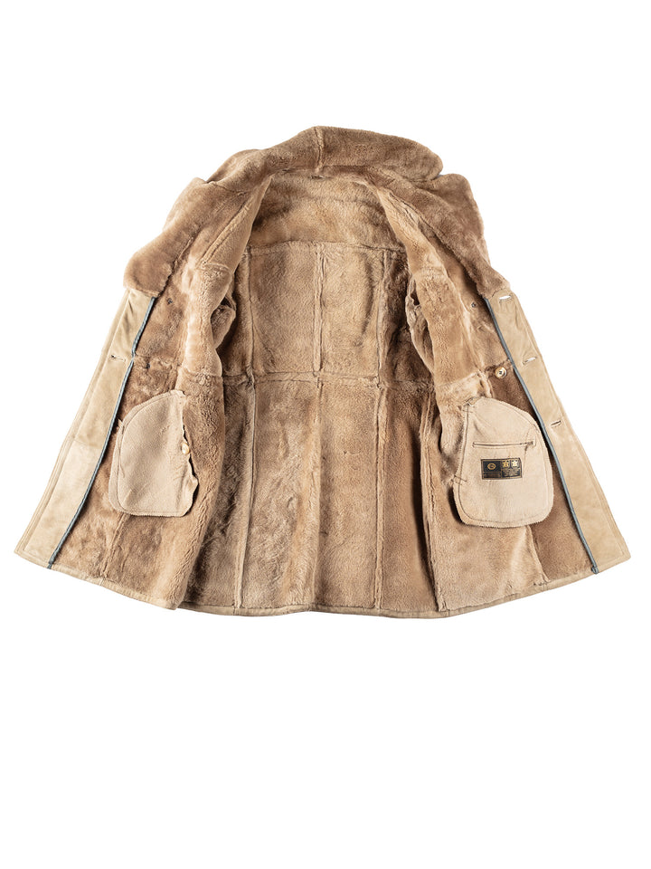 Vintage 70's Men Sheepskin Coat in BeigeVN308