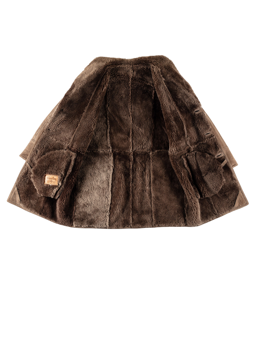 Vintage 80's Men Sheepskin Coat in BrownVN415