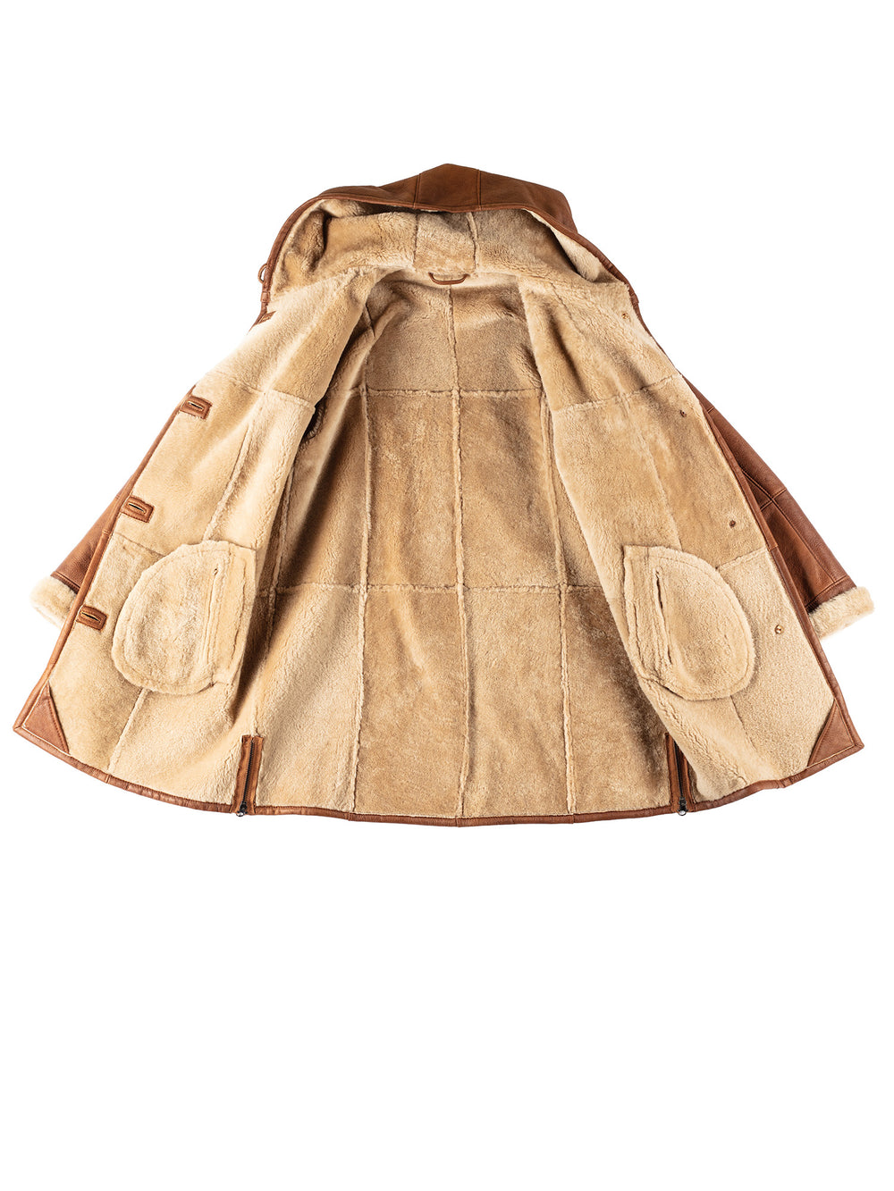 Vintage 80's Women Sheepskin Coat in BrownMN375