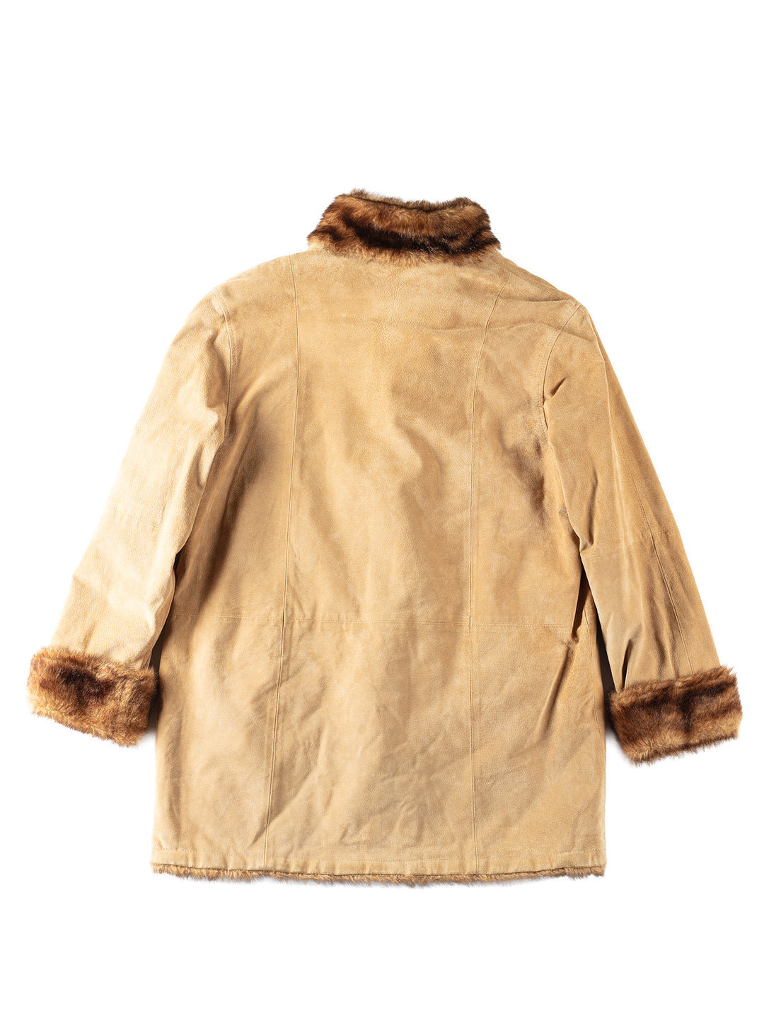Vintage 90's Women Suede Coat in Beige