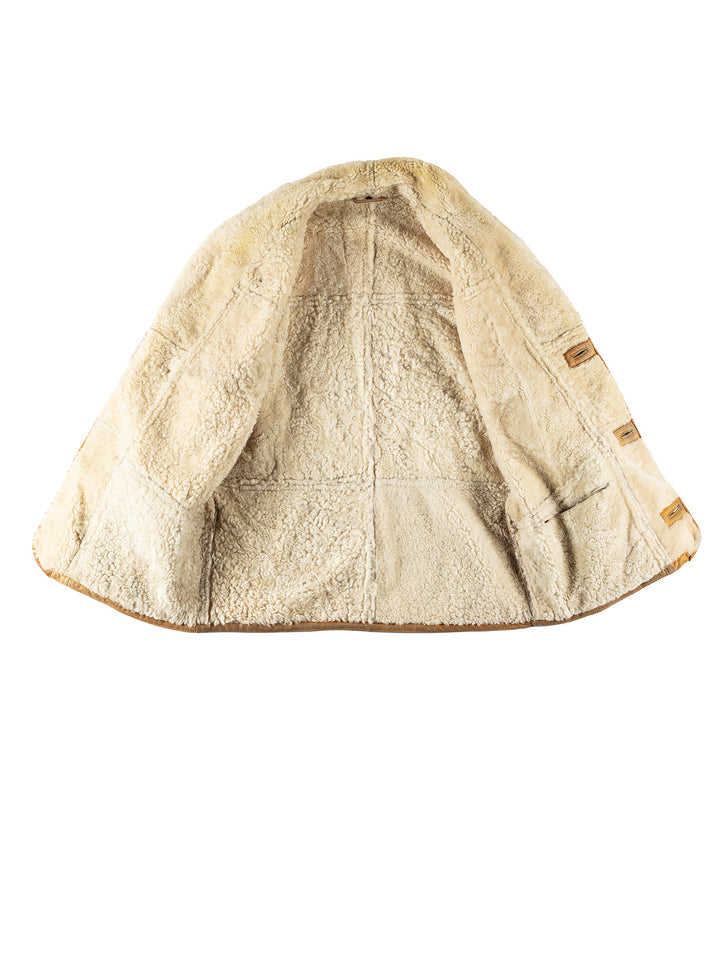 Vintage 80's Men Sheepskin Coat in YellowVN543