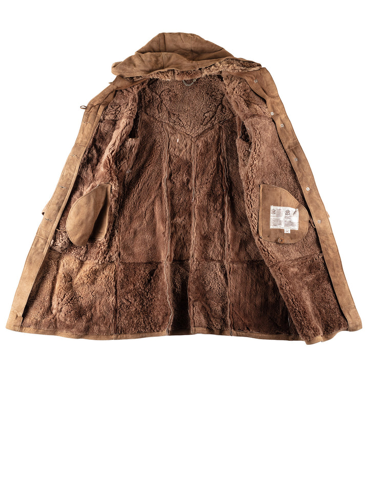 Vintage 80's Women Sheepskin Coat in BrownMN464