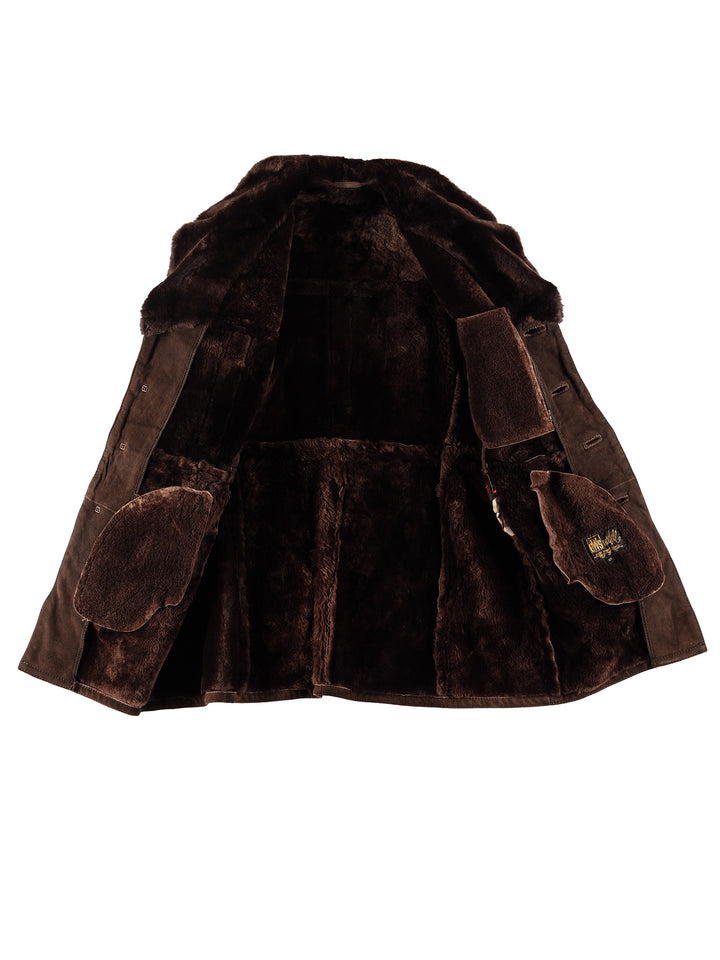Vintage 70's Men Sheepskin Coat in BrownVN727