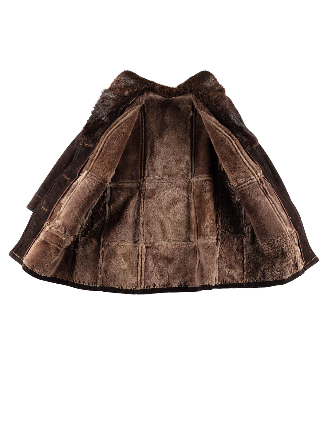 Vintage 80's Women Sheepskin Coat in BrownMN492