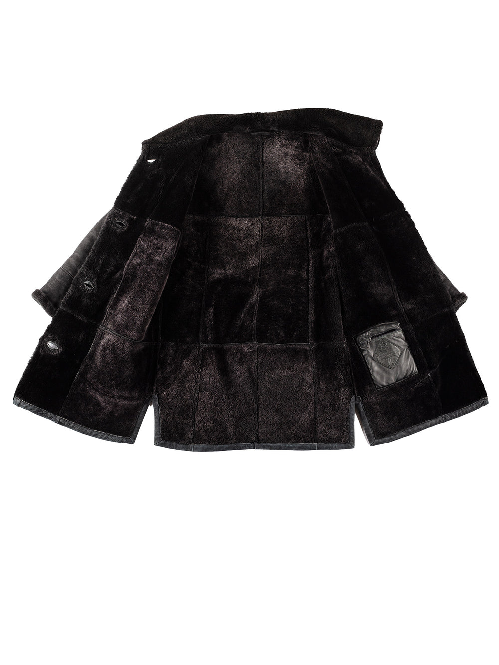 Vintage 80's Women Sheepskin Coat in BlackMN297