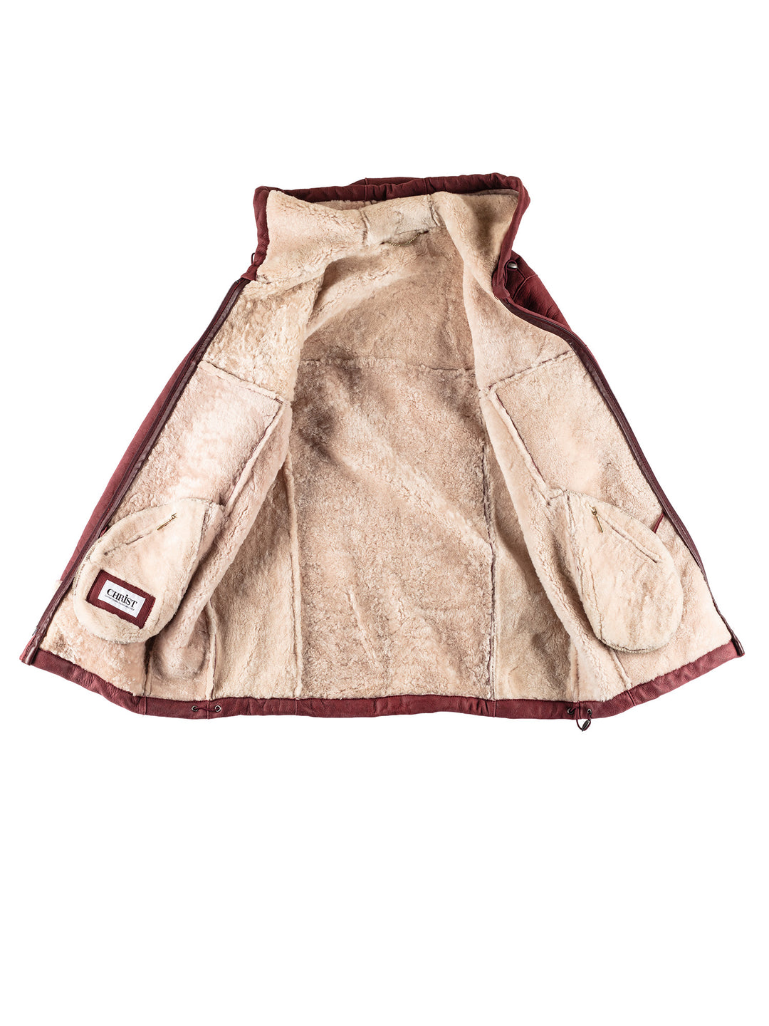 Vintage 70's Women Sheepskin Coat in RedMN494