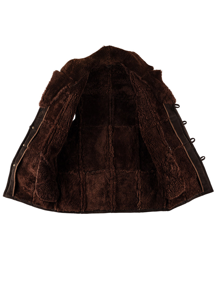 Vintage 70's Men Sheepskin Coat in BrownVN549