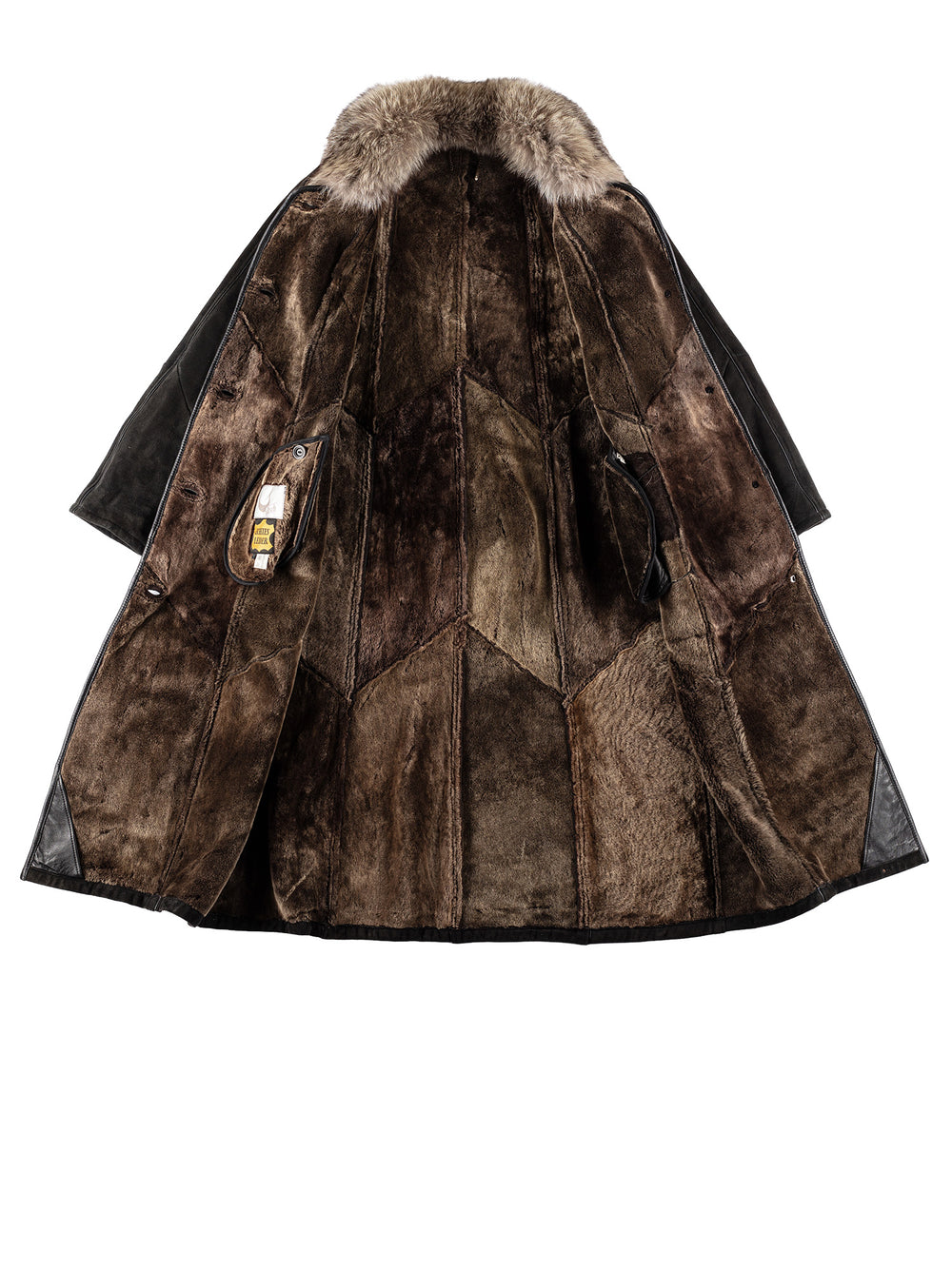 Vintage 80's Women Sheepskin Coat in BlackMN505