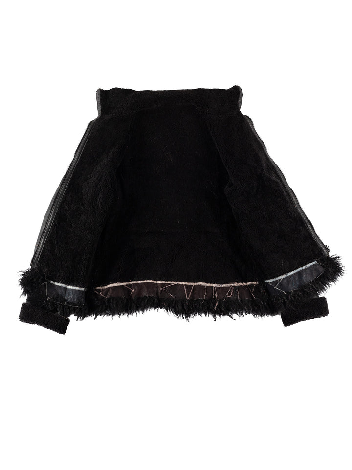 Vintage 70's Women Sheepskin Jacket in BlackMN615
