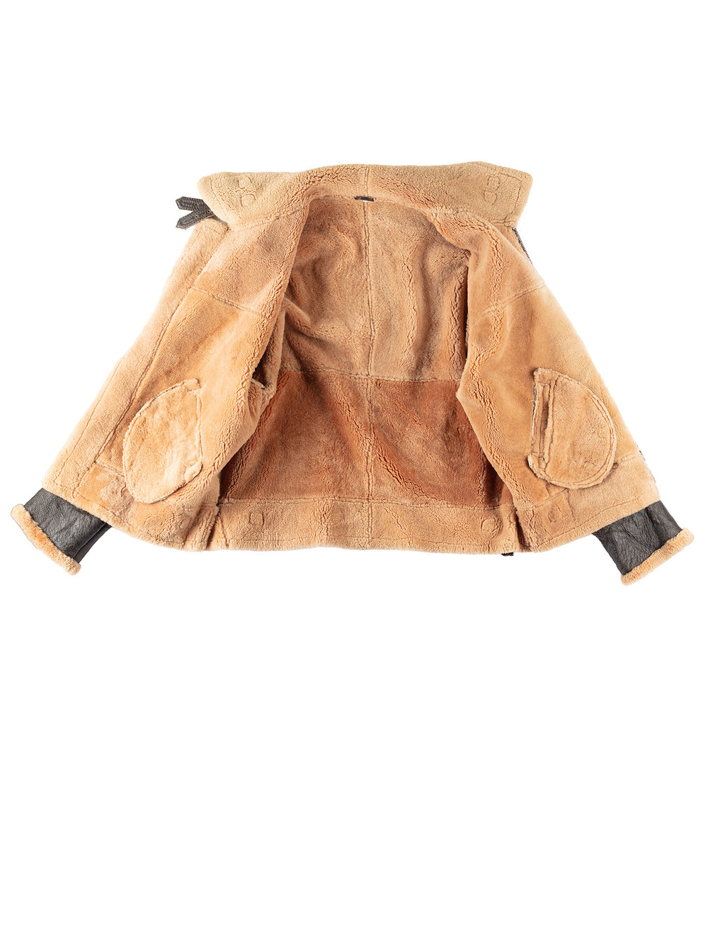 Vintage 80's Men Sheepskin Jacket in BrownVN277