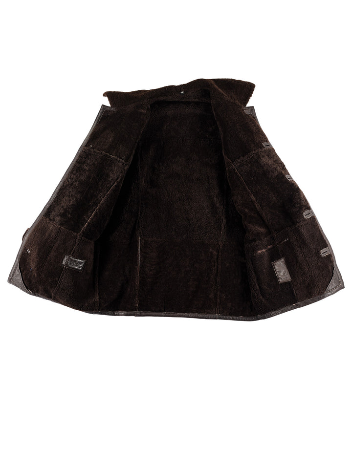 Vintage 80's Men Sheepskin Coat in BrownVN448